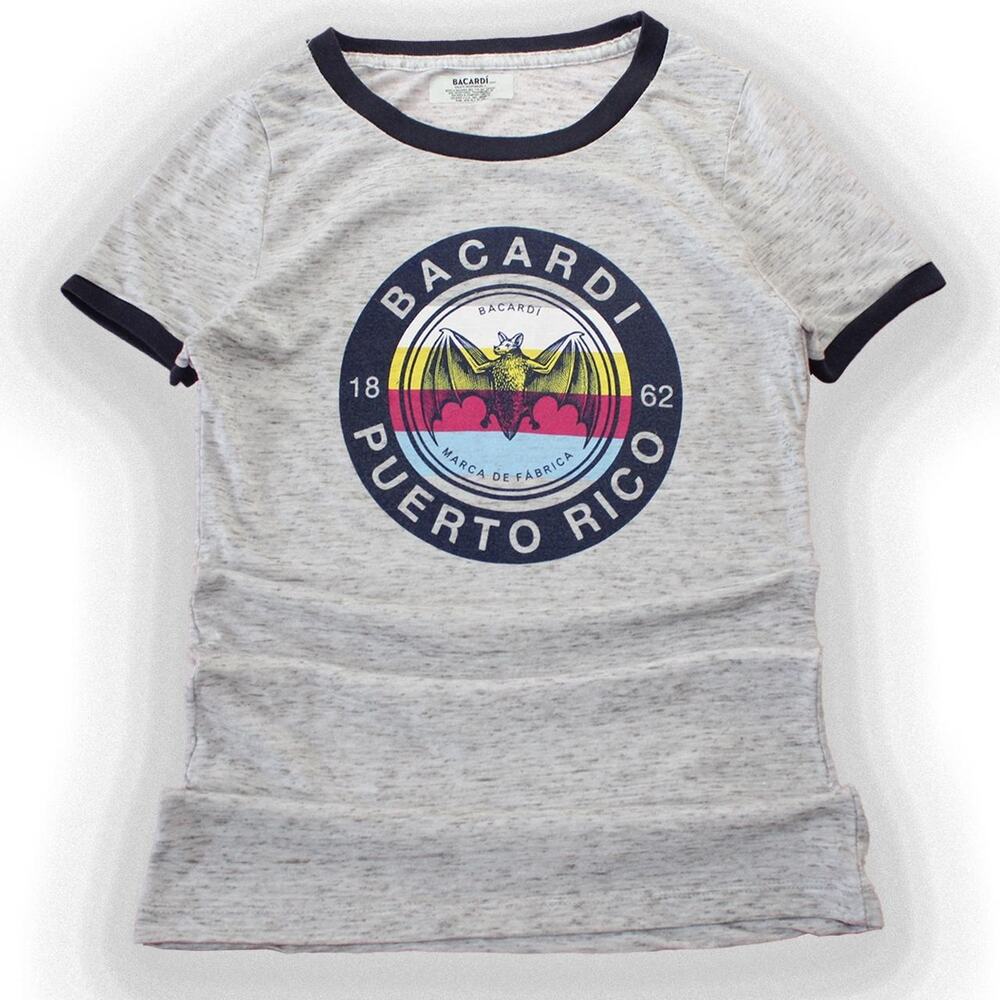 Grey y2k Bacardi ringer‎ tee